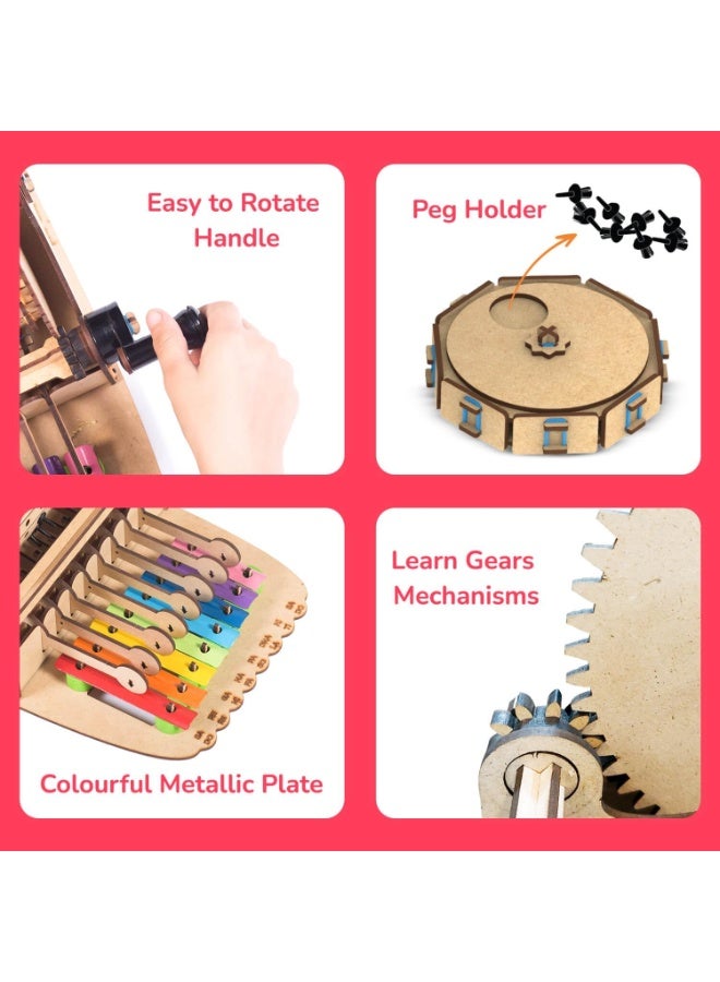 سمارتيفيتي آلة الموسيقى من سمارتيفيتي؛ مجموعة بناء تعليمية بنظام الحركة الميكانيكية، تجمع بين العلوم والهندسة (STEM وSTEAM) للأطفال من عمر 8 سنوات فما فوق - Image 3